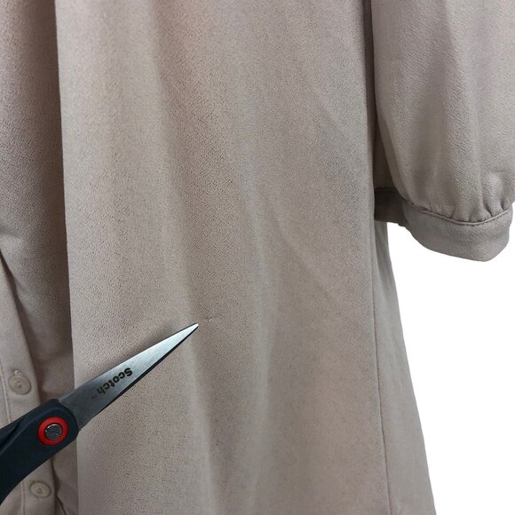 Susina Button Up Lace Tie Neck V-Neck Top Blouse Sheer 3/4 Sleeve Cottagecore L - Picture 9 of 9